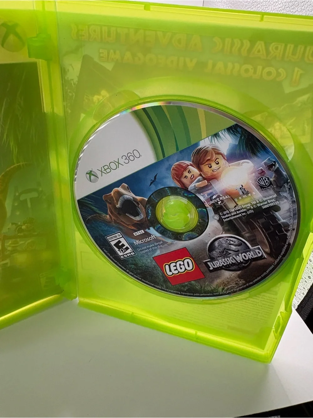 LEGO Jurassic World Xbox 360 Game - Neon Green Case